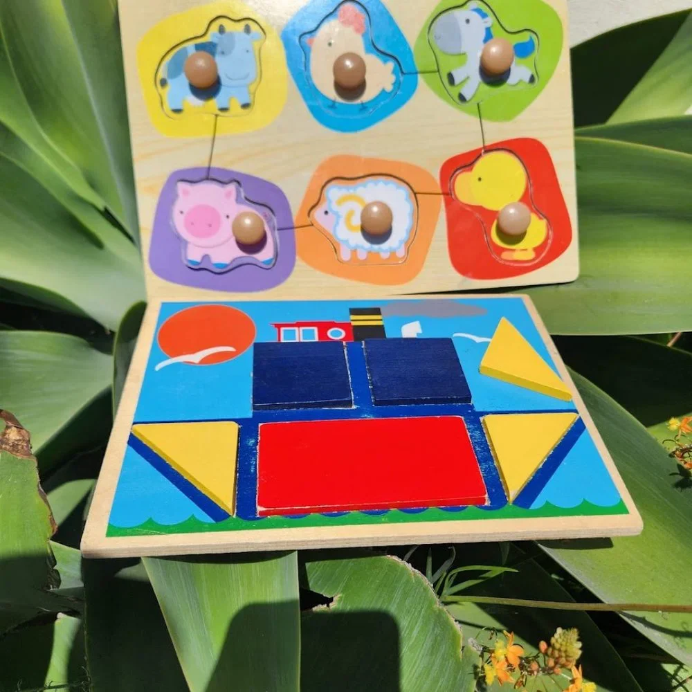 Wood Wooden Jigsaw Puzzle educational toy vintage gift Animals Cars Bundle Toys